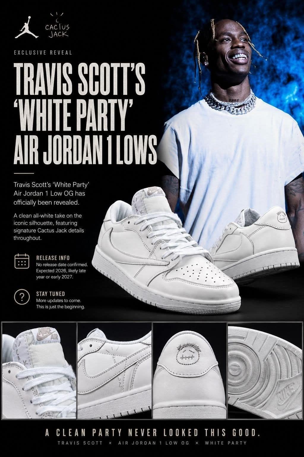 纯白即巅峰!TS x AJ1 Low「White Party」,这波才是终极白月光